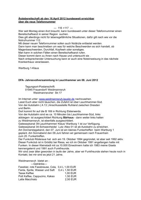 Funkspruch Nr.15 vom 22.04.2012 - Euro-Funker