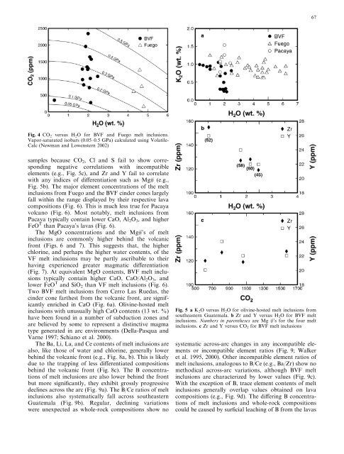 The water and trace element contents of melt - Department of ...