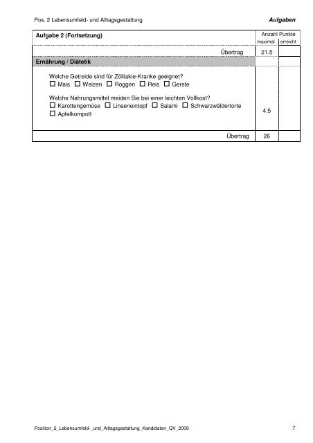 Position 2: Lebensumfeld- und Alltagsgestaltung