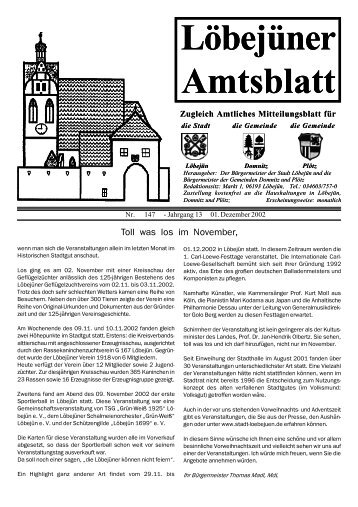 „Nördlicher Saalkreis“ im Monat Dezember 2002 - Löbejün