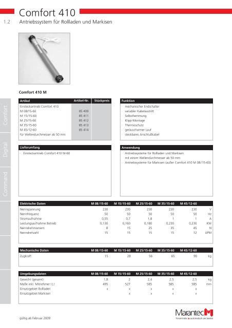 technische Daten - Marantec