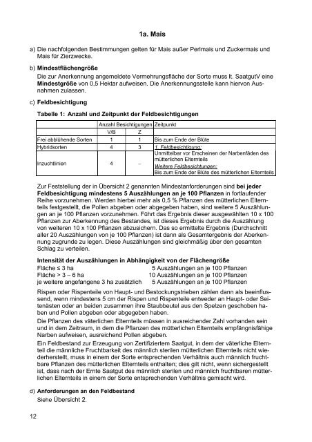 Richtlinien für die Feldbesichtigung - Arbeitsgemeinschaft der ...