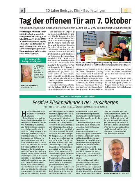 30 Jahre Jubiläumszeitung - Breisgau - Klinik