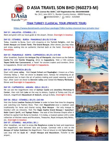 Turkey Tour Packages 2023/2024