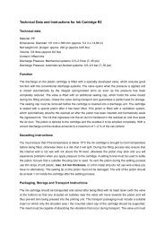 Technical Data and Instructions for Ink Cartridge R2 - Ritter