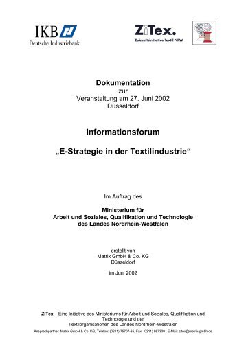 Informationsforum „E-Strategie in der Textilindustrie“ - ZiTex