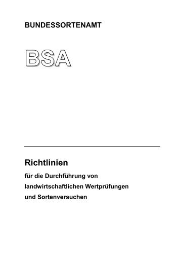 Richtlinien für die Durchführung von ... - Bundessortenamt