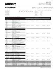 Lever Pricing - ASSA ABLOY