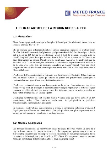 Etude du climat de la région Rhône-Alpes - Schéma Régional Air ...