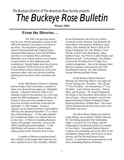 The Buckeye Rose Bulletin - Buckeye District