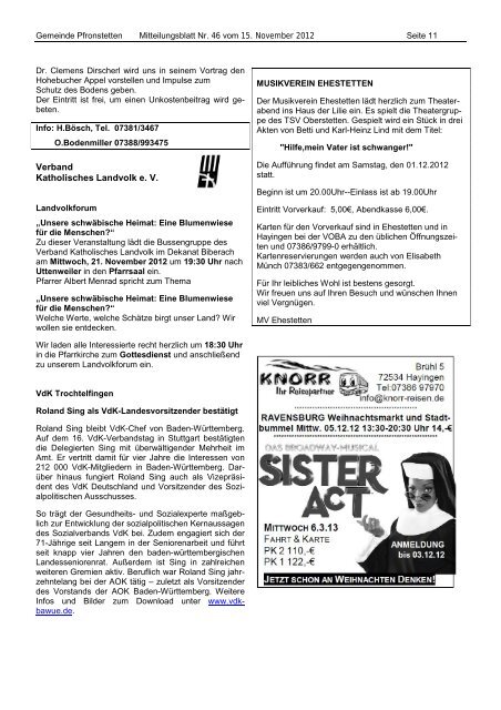Mitteilungsblatt der Gemeinde Pfronstetten