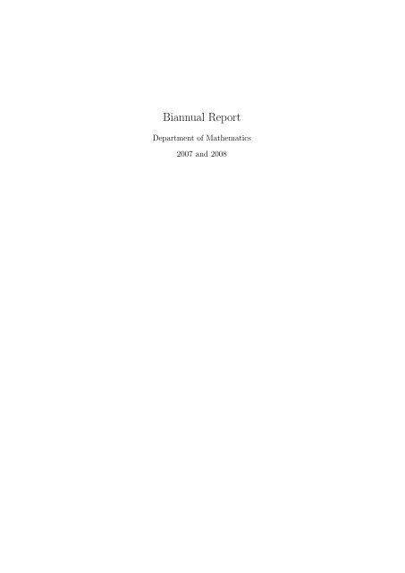 Biannual Report - Fachbereich Mathematik - Technische Universität ...