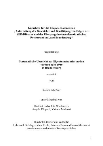 Gutachten für die Enquete Kommission - Landtag Brandenburg