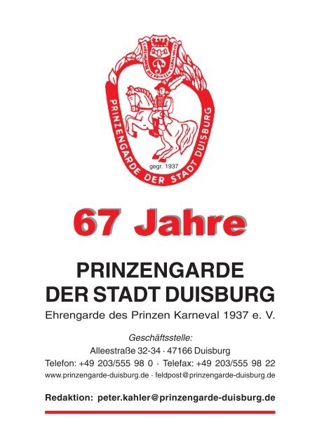 Session 2004 - Prinzengarde der Stadt Duisburg