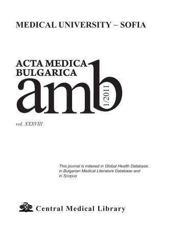 Acta Medica Bulgarica, Vol. XXXVIII - Medical University