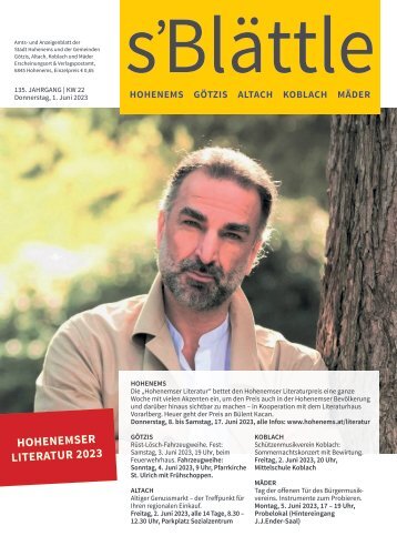 s'Blättle Nr. 22 - Do, 1. Juni 2023