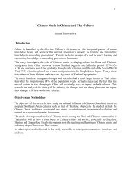 the role of chinese music in chinese and thai culture - Asian ...