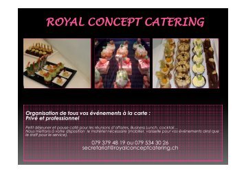 9.00 chf Sandwichs : 8.90 chf - Royal Concept Catering