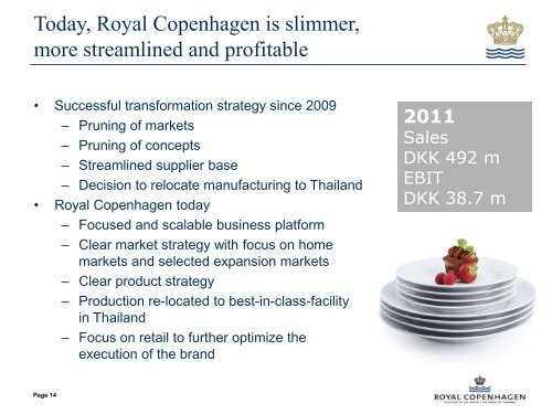 Acquisition of Royal Copenhagen - Fiskars