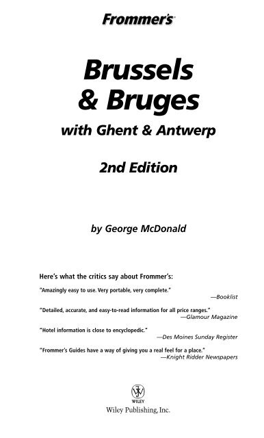 2nd Edition Brussels &amp; Bruges with Ghent &amp; Antwerp