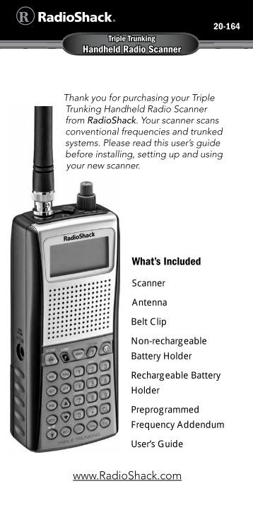 Radio shack dual trunking scanner manual Radio shack dual trunking scanner manual