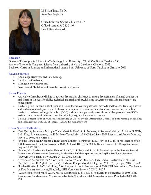 Li-Shiang Tsay - North Carolina A&T State University