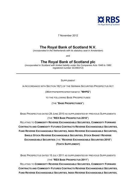 The Royal Bank of Scotland NV - RBS