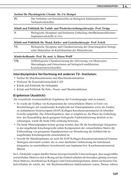 FORSCHUNGSBERICHT 2004 - Fachrichtung Chemie und ...
