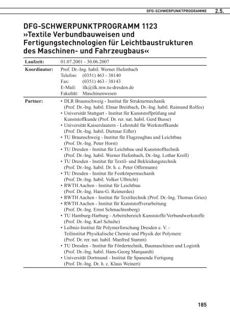 FORSCHUNGSBERICHT 2004 - Fachrichtung Chemie und ...