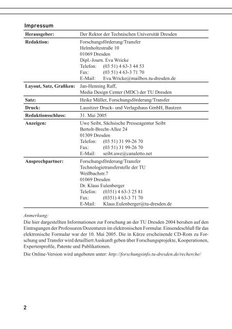 FORSCHUNGSBERICHT 2004 - Fachrichtung Chemie und ...