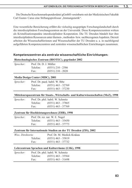 FORSCHUNGSBERICHT 2004 - Fachrichtung Chemie und ...