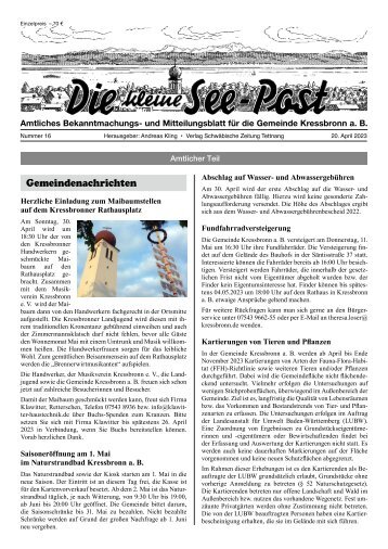 01.06.2023 Die kleine See-Post