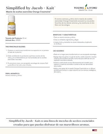 Pagina de Informacion de Producto de la mezcla de aceites esenciales Orange Creamsicle™