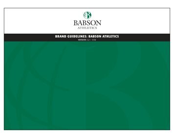 BRAND GUIDELINES: BABSON ATHLETICS - Babson College