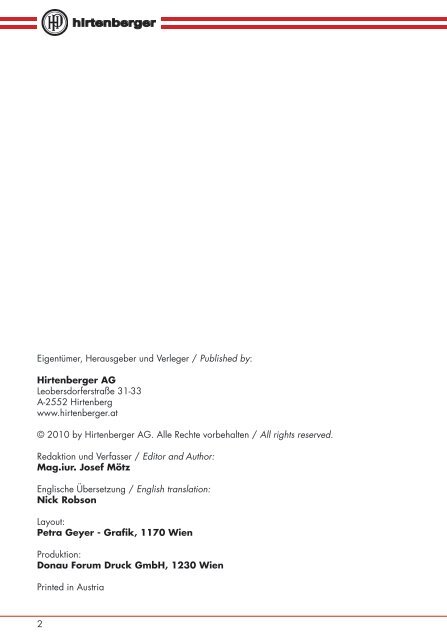 Hirtenberger AG - Die ersten 150 Jahre