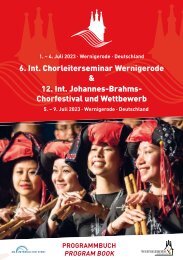 12th International Johannes Brahms Choir Festival and Competition - Program Book