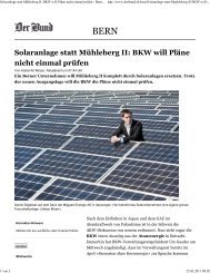 Solaranlage statt Mühleberg II: BKW will Pläne nicht ... - Megasol