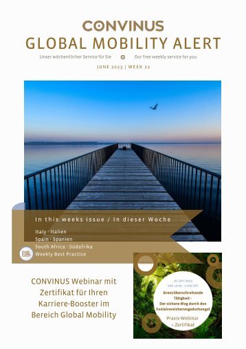 CONVINUS Global Mobility Alert - Week 22.2023