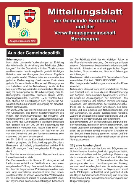 Mitteilungsblatt der Gemeinde Bernbeuren und der ...