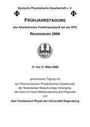 Deutsche Physikalische Gesellschaft e. V ... - DPG-Tagungen