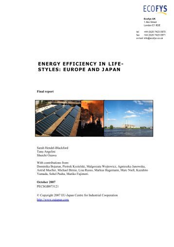 energy efficiency in life- styles: europe and japan - EU-Japan Centre ...