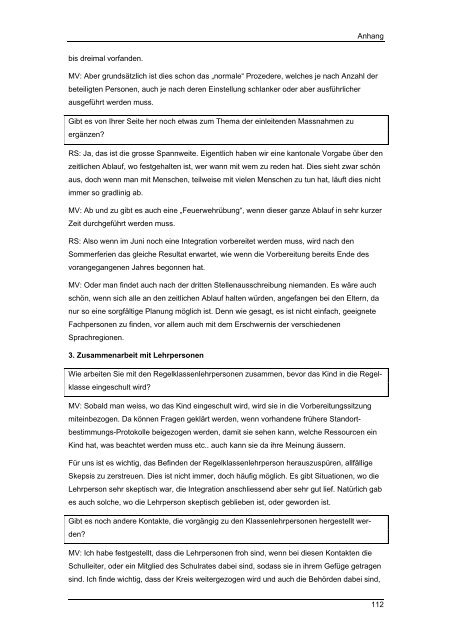 Masterarbeit Integrative Sonderschulung im Kanton ... - BSCW