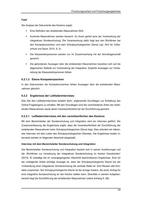 Masterarbeit Integrative Sonderschulung im Kanton ... - BSCW