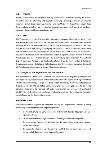 Masterarbeit Integrative Sonderschulung im Kanton ... - BSCW