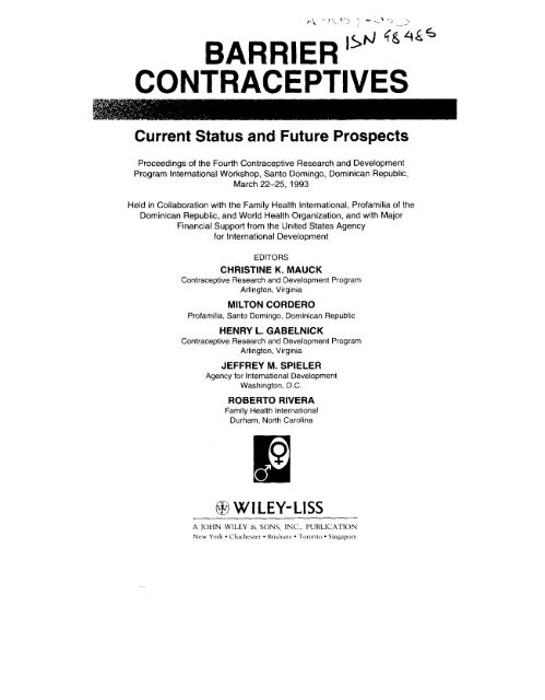 BARRIER CONTRACEPTIVES - (PDF, 101 mb) - USAID