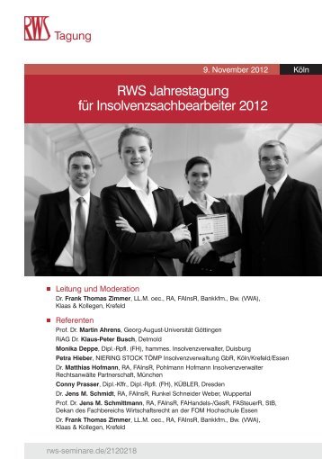 RWS Jahrestagung für Insolvenzsachbearbeiter 2012 - Runkel ...