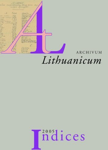 Archivum Lithuanicum - University of Illinois at Chicago