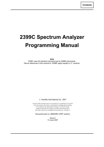 2399C Programming Manual - Aeroflex
