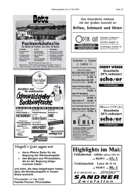 Mitteilungsblatt der Gemeinde Pfronstetten