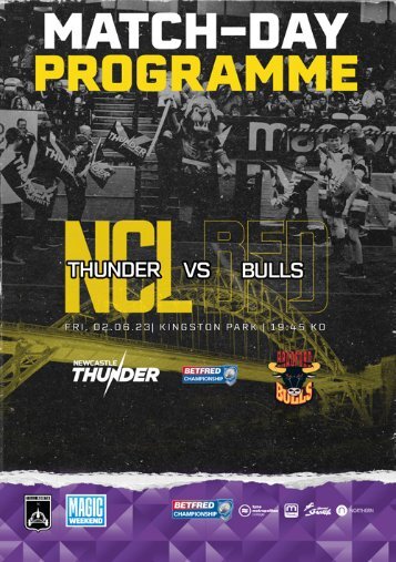 Newcastle Thunder vs Bradform Bulls Programme